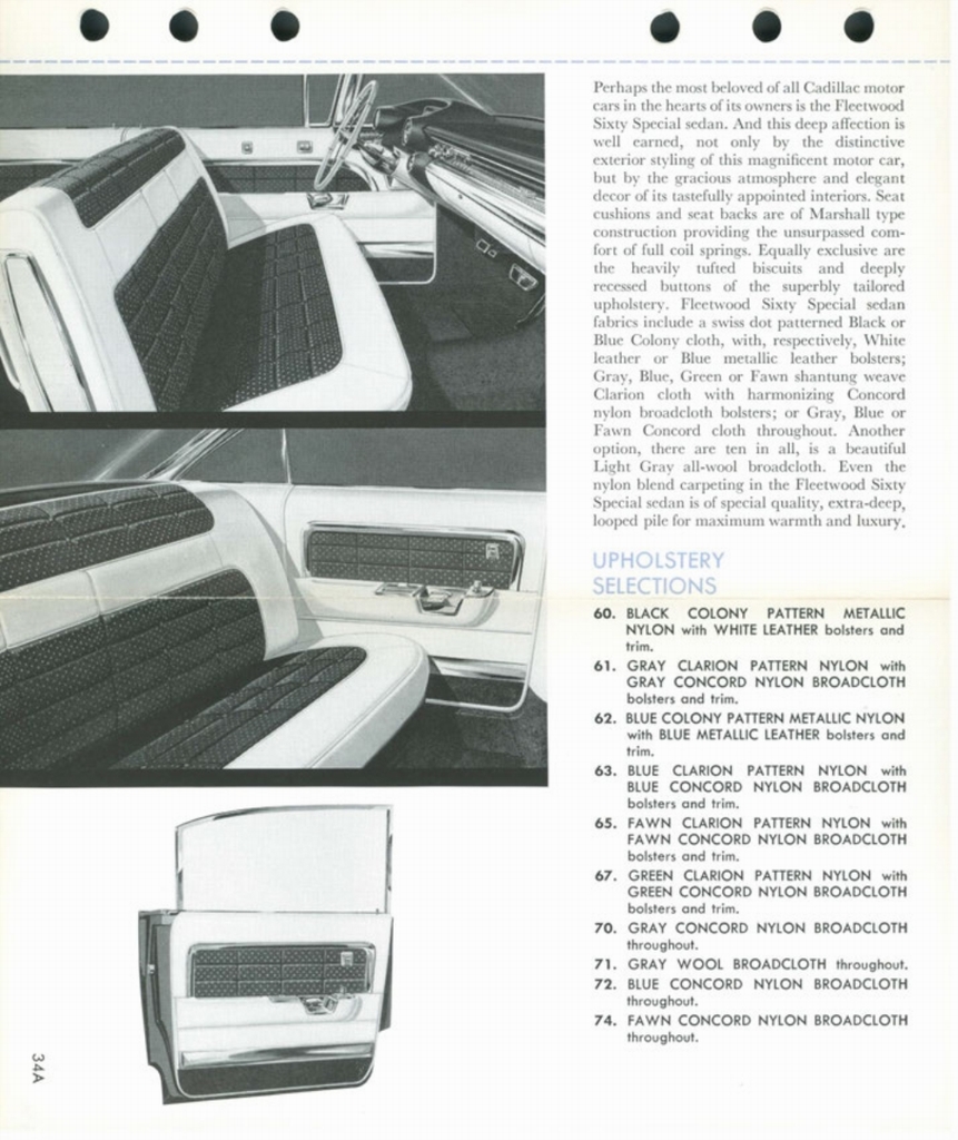 1959 Cadillac Salesmans Data Book Page 125